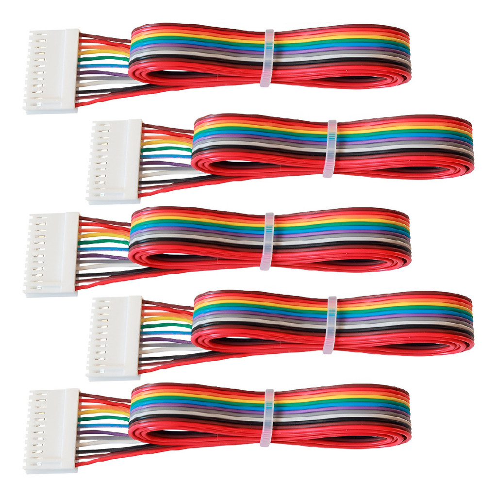 Kit 5 Chicote 12 Vias Flat Placa Portão Eletrônico Mastertec Amarelo