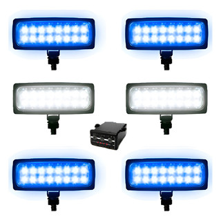 Estrobo 12v Milha Farol Led  Azul Branco 6 Farol Carro Moto