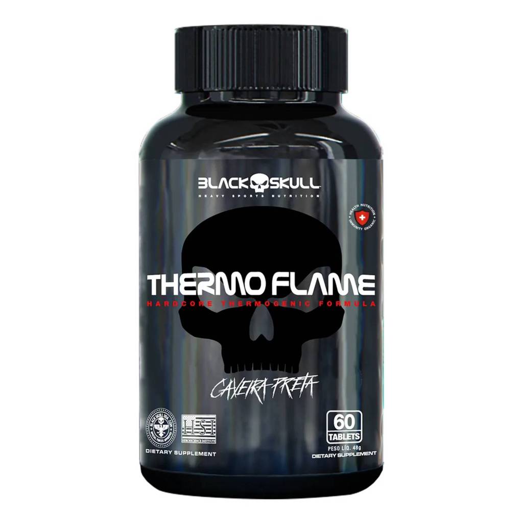 Termogênico Black Skull THERMO FLAME Caveira 48g 60 Tabletes em Oferta na Shopee