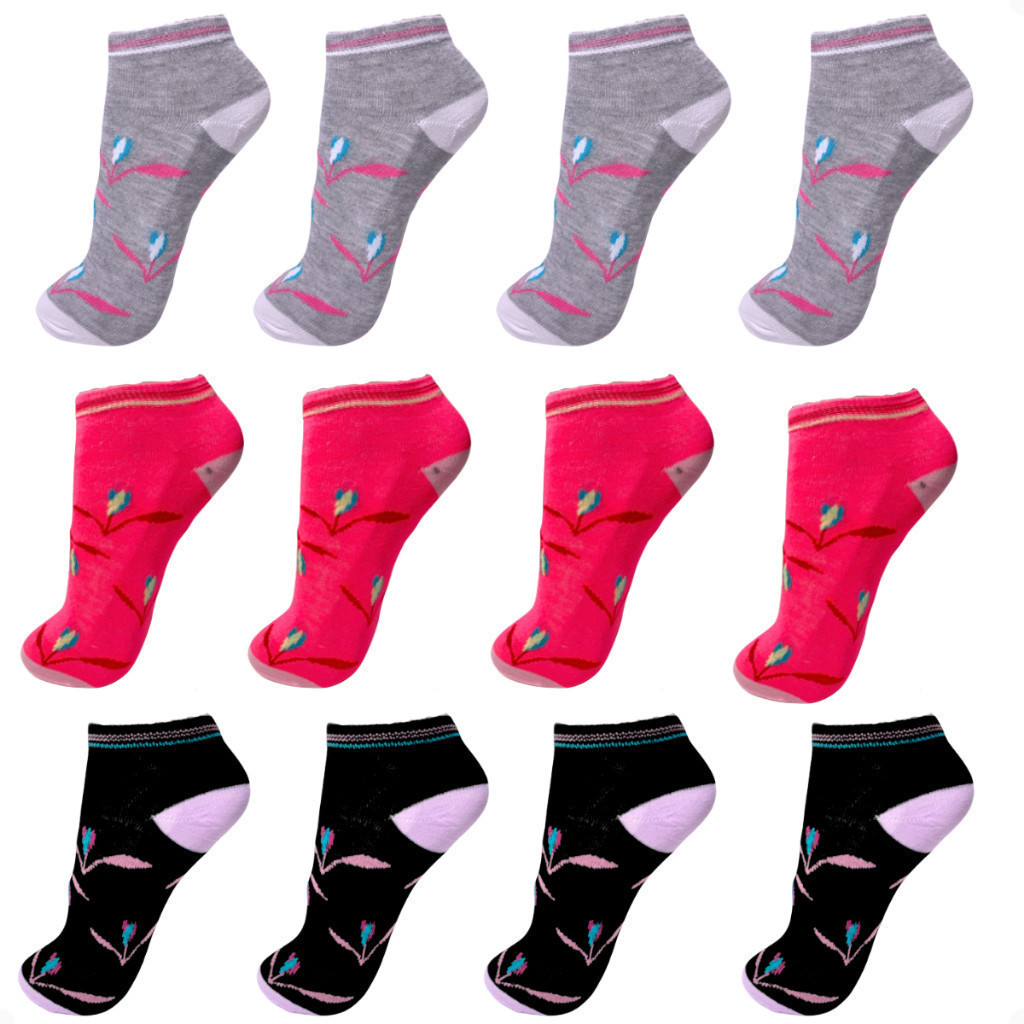 24 Unidades de Meia Feminina Soquete Sortidas 34-40 em Oferta na Shopee