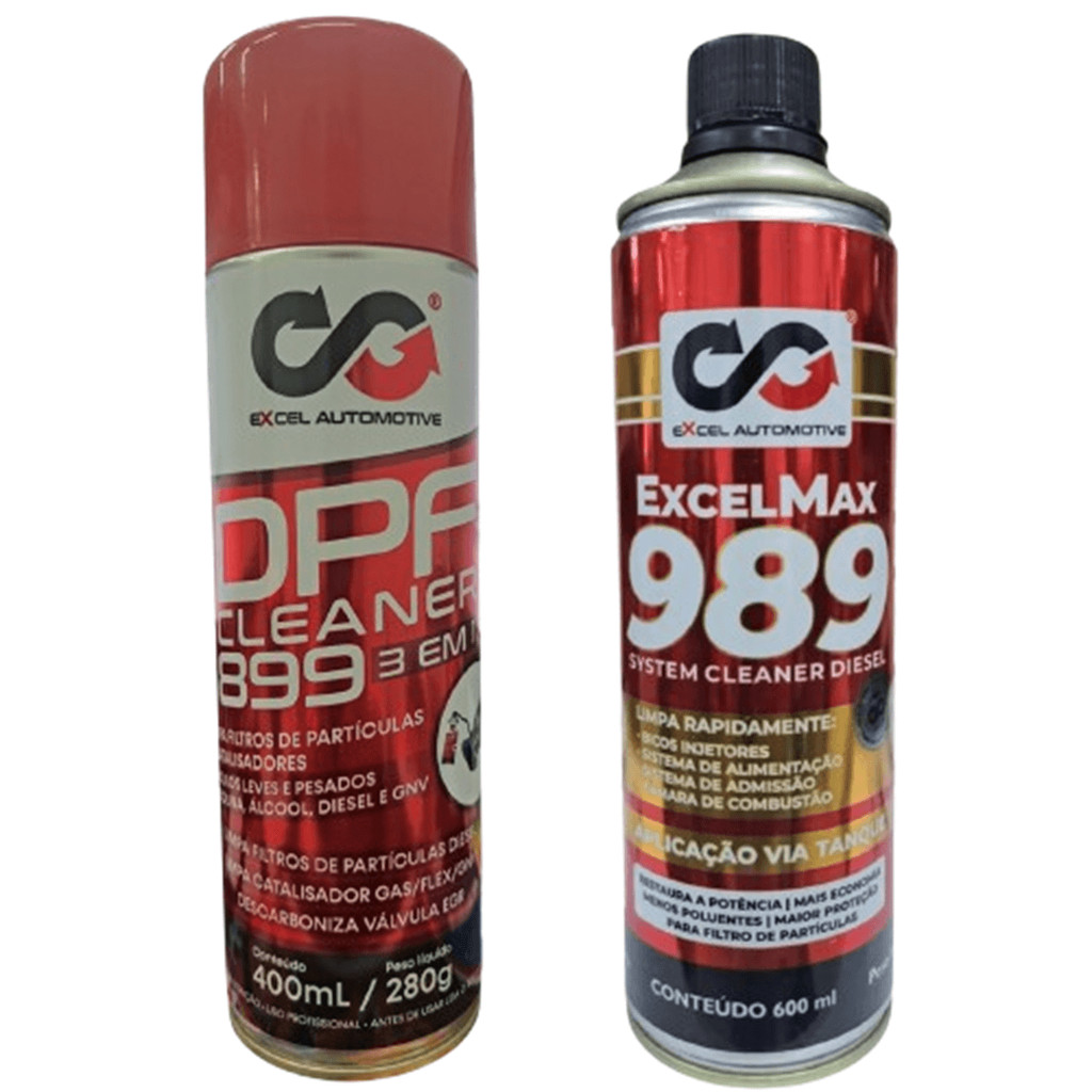 Kit DPF Cleaner 3em1 Limpa Catalisador + Excel Max System Cleaner 989 Diesel