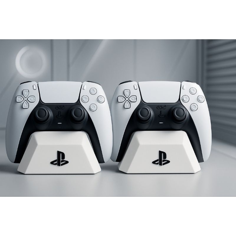 kit 2 Suporte Controle PS5 DualSense Preto Branco | Stand Gamer Estável para Videogame