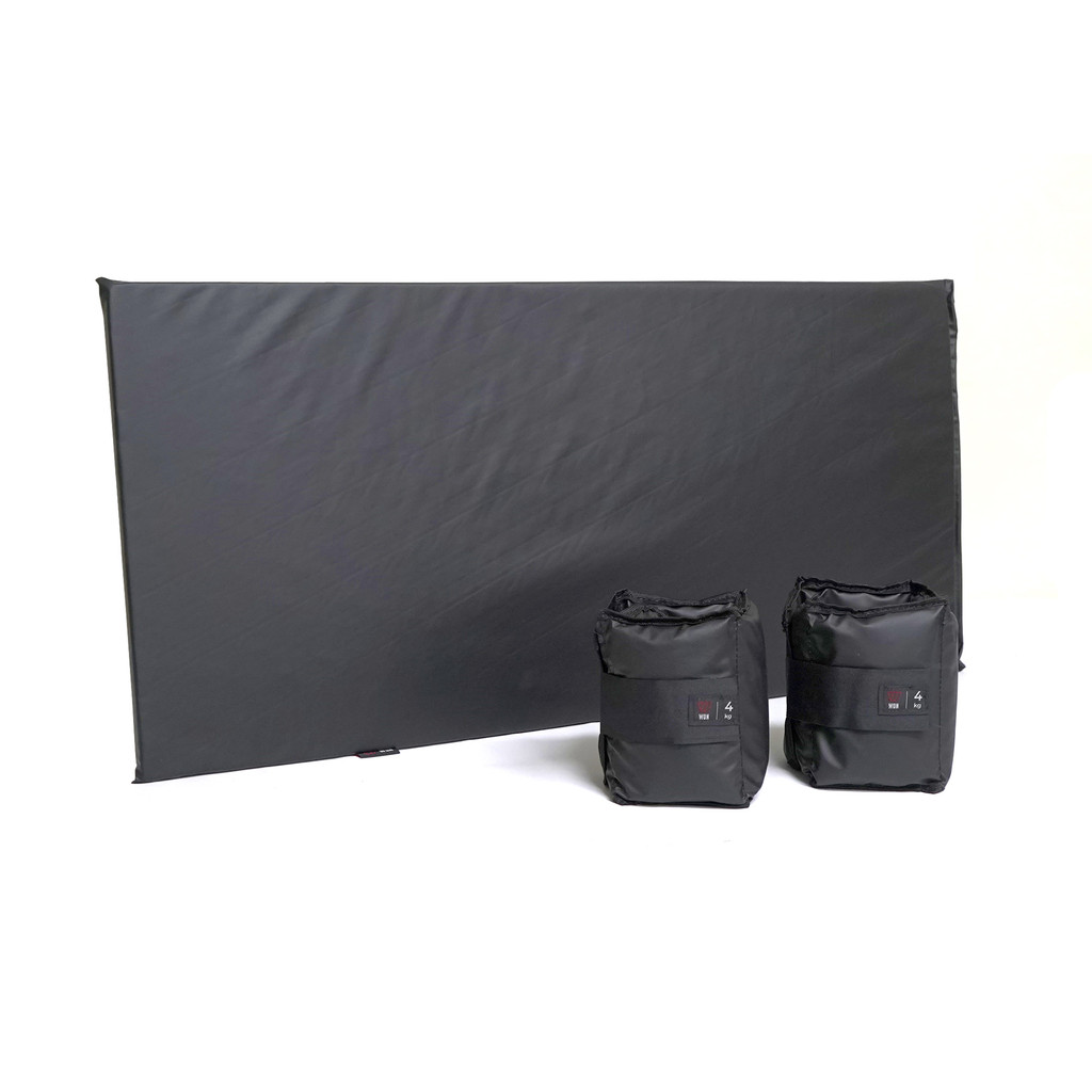 Kit Par Caneleira 4kg + 1 Colchonete Preto 90x42x2 Musculação Ginástica Treino Profissional Academia