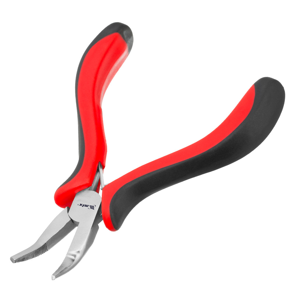 MINI ALICATE BICO MEIA CANA CURVO, NIQUELADO, CABO DUPLA INJECAO, 5POL., 130MM, 1PC // MTX em Oferta na Shopee