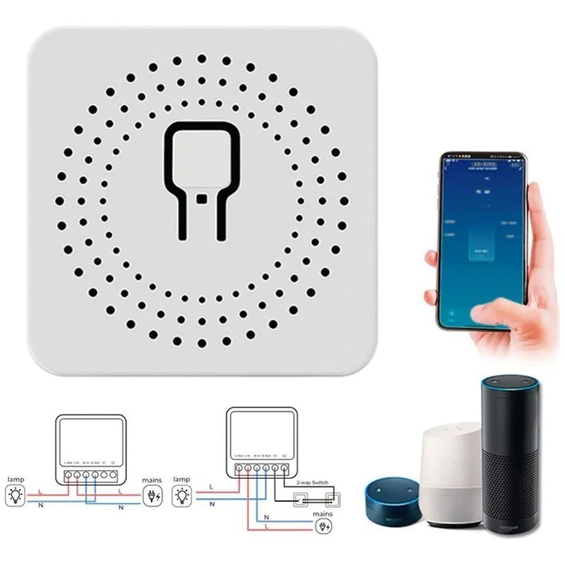 Interruptor Inteligente Wi-Fi 16A | Controle de Luz por Celular e Voz |Compatível c/ Alexa e Tuya nv em Oferta na Shopee
