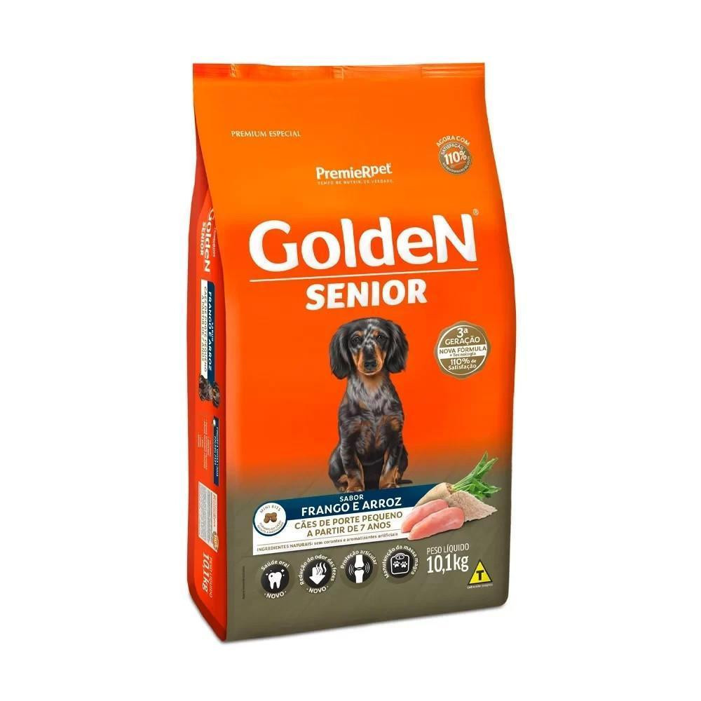 Imagem Ração Golden Fórmula Mini Bits para Cães Senior de Porte Pequeno Sabor Frango e Arroz 10.1kg