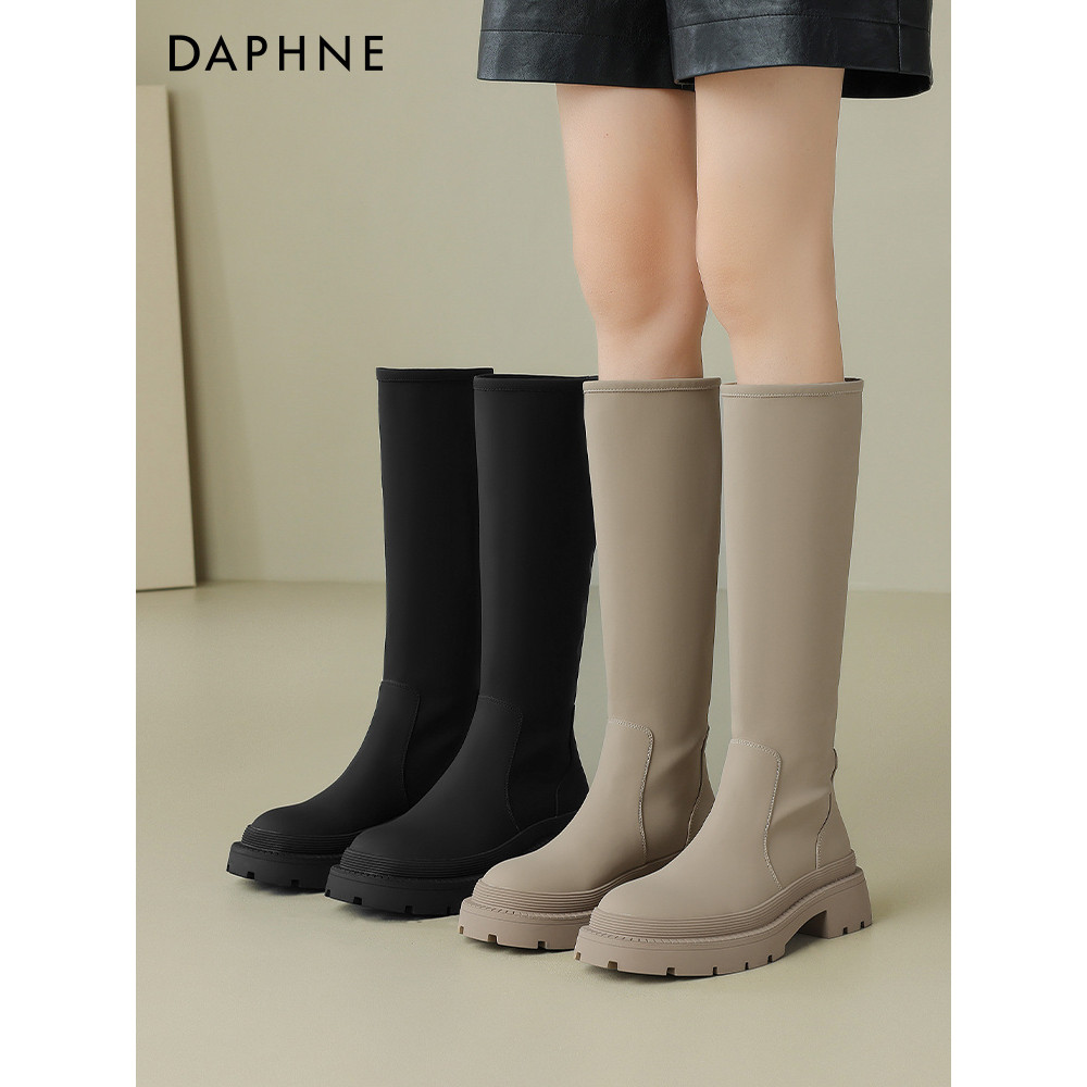 Daphne botas planas botas femininas 2026 novo estilo botas de cavaleiro primavera botas altas botas pretas botas feminin