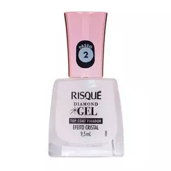 Esmalte Top Coat Fixador Risqué Diamond Gel Cremoso Efeito Cristal 9,5ml