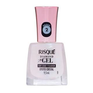 Esmalte Top Coat Fixador Risqué Diamond Gel Cremoso Efeito Cristal 9,5ml em Oferta na Shopee