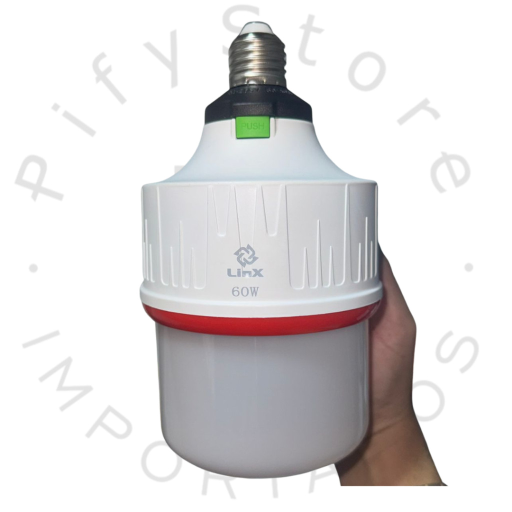 Lâmpada De Emergência Led Recarregável Luz Potente 60w