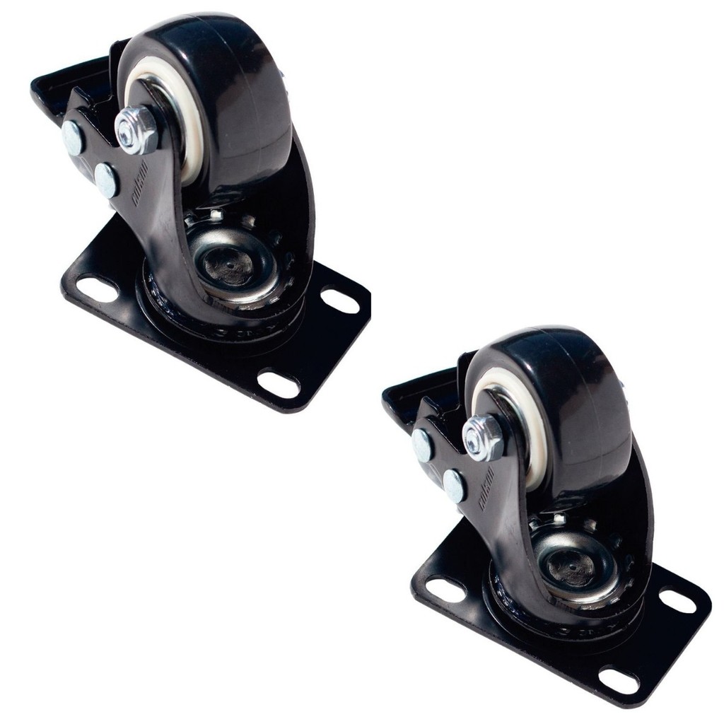 Kit 2 Rodizio Pvc 3 Pol Giratorio Trava Bestfer Moveis 90kg