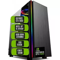 PC Gamer Skill Win Intel 10ª Geração Core i5 10400F 16GB DDR4 Placa de vídeo Geforce GTX 1660 Ti 6GB SSD 256GB STL-031