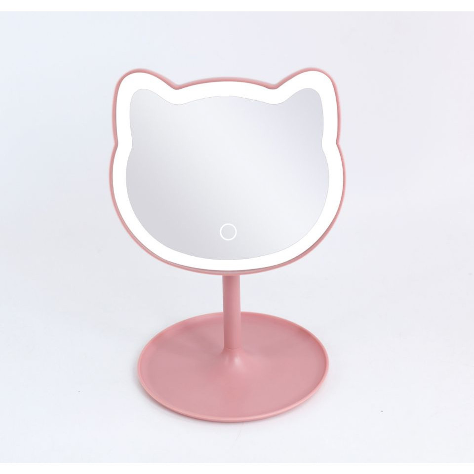 Espelho De Mesa Portátil LED USB Formato Gatinho Envio Rápido