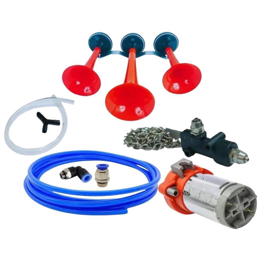 BUZINA AR CAMINHÃO VERDUREIRO VÁLVULA CORDINHA + COMPRESSOR 12V em Oferta na Shopee