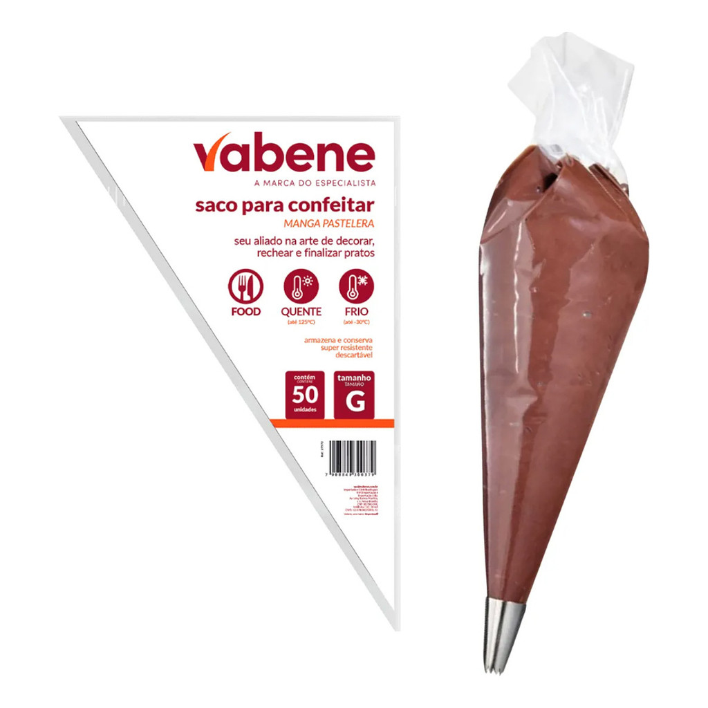 Saco Para Confeitar Vabene Descartável Tamanho G 50 Unidades Transparente em Oferta na Shopee