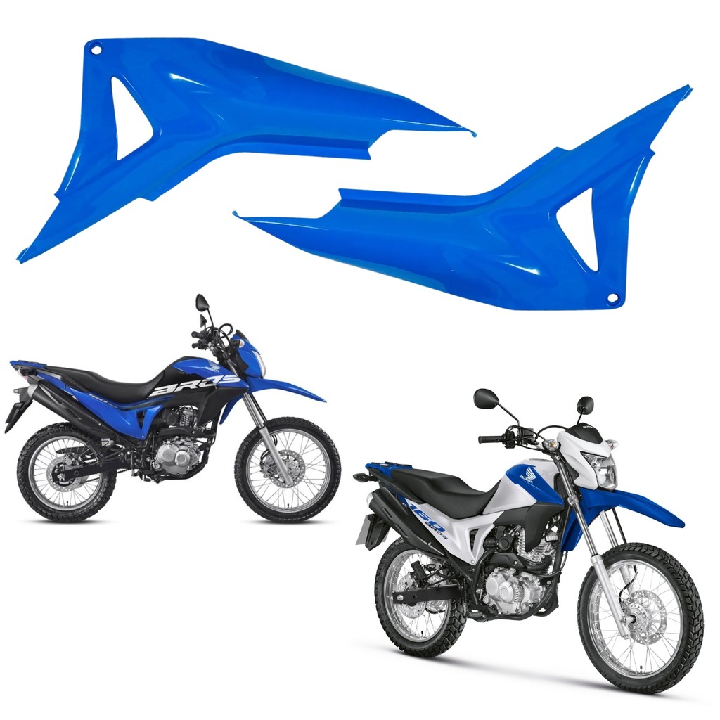 PAR ABA TANQUE GUIA AR TAMPA ALETA LATERAL HONDA NXR BROS 160 AZUL TIJUCA 2015-2021 PARAMOTOS HONDA
