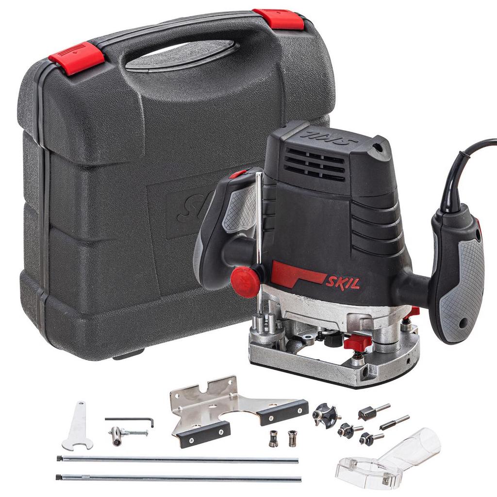 Tupia 1831 1100W 6 fresas + 3pinças + 3 guias em Maleta Skil