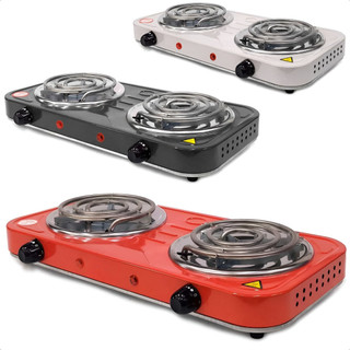 Fogão Elétrico 2 Bocas Portátil 110v Ou 220v Fogareiro Cozinha Compacto Cooktop Ajuste Temperatura