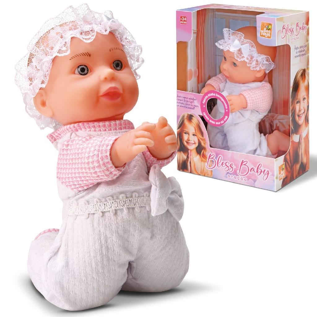 Bebê Oração Boneca Com Som Bless Baby Reza O Pai Nosso 25 Cm - Bee Toys