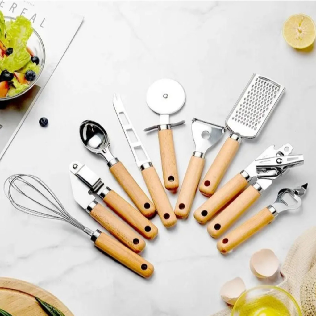 Abridor de Garrafa Utensílios de Cozinha com Alça de Madeira Ferramenta de Cozinha
