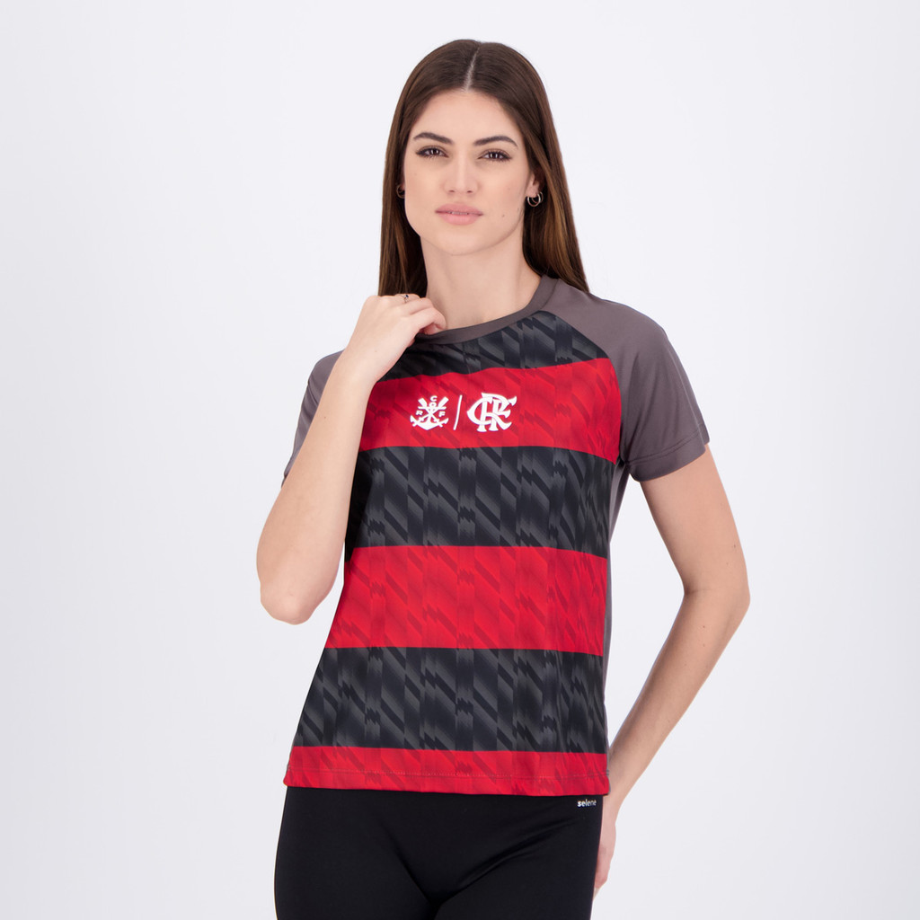Camisa Flamengo Harmonia Feminina Vermelha e Preta em Oferta na Shopee