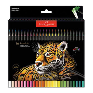 Lápis de cor SuperSoft 50 cores 210750 Faber-Castell em Oferta na Shopee