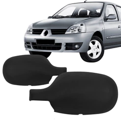 Par Capa Retrovisor Clio 99 2000 2001 2002 2003 2004 2005 2006 2007 2008 2009 2010 Preto Texturizado