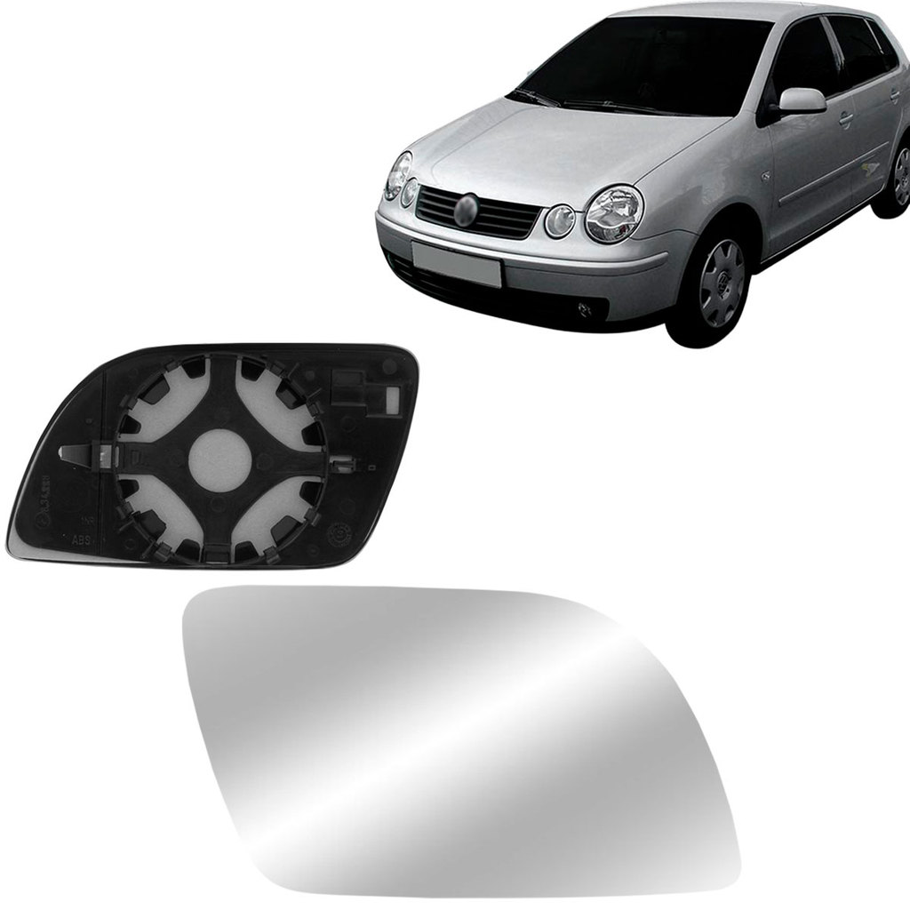 Par Lente Espelho Retrovisor Polo 2003 2004 2005 2006 2007 Com Suporte