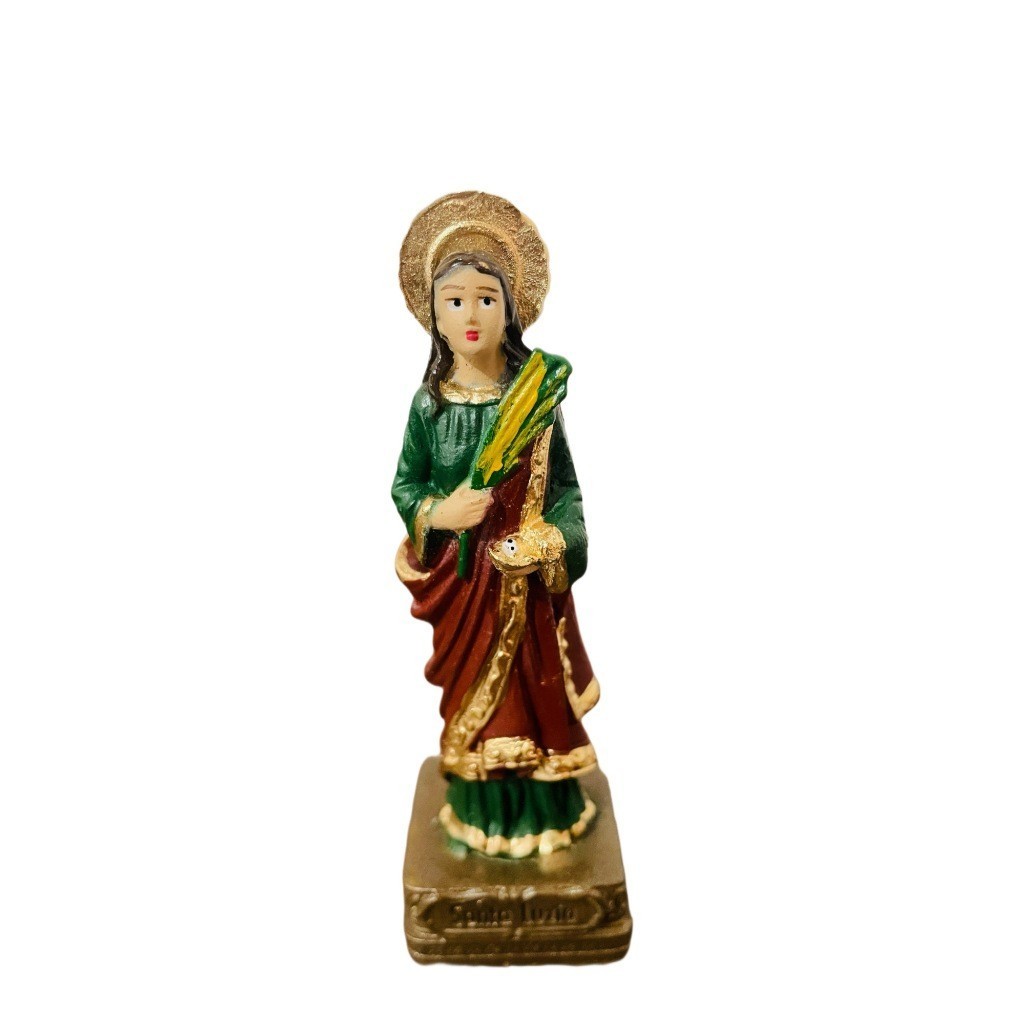 IMAGEM DE SANTA LUZIA MINI DE RESINA 9CM