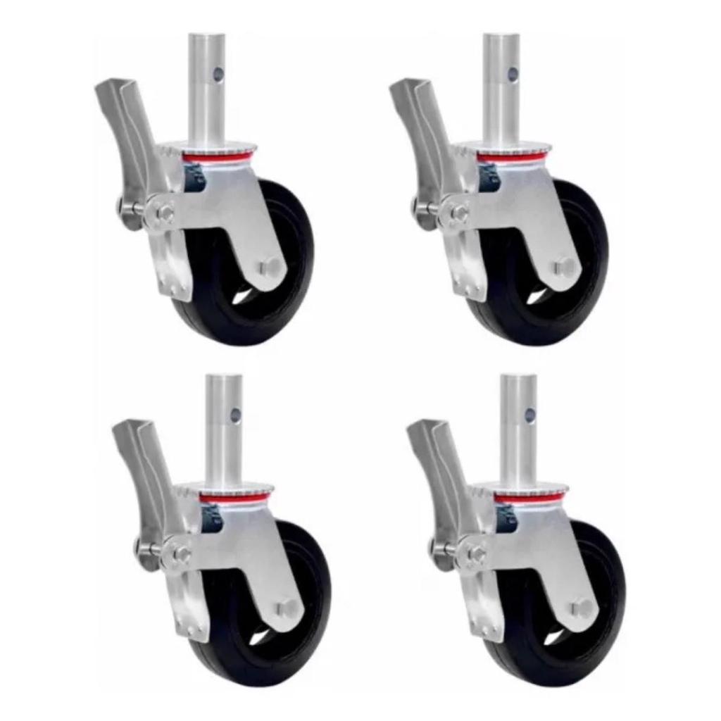 Kit Com 4 Rodízios Giratórios Com Freio Para Andaime - JST em Oferta na Shopee