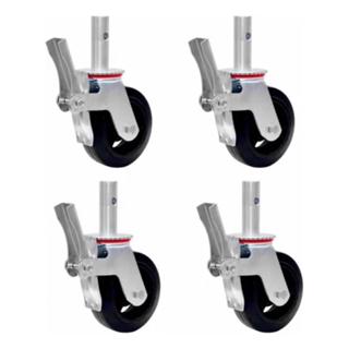 Kit Com 4 Rodízios Giratórios Com Freio Para Andaime - JST em Oferta na Shopee