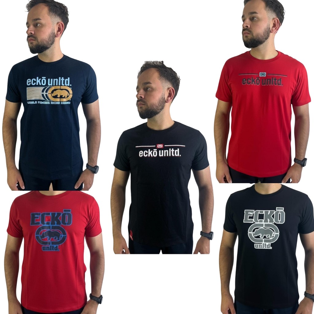 Camiseta Masculina Ecko Unltd Original Algodão Gola Careca Estampa Streetwear em Oferta na Shopee