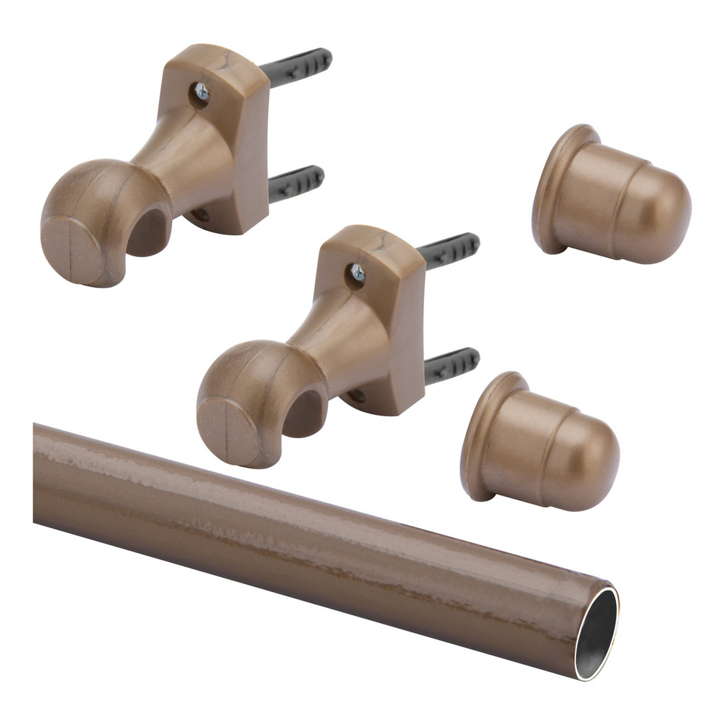 Kit Varão de Cortinas em Aço 2,00 Metros com 28mm Completo Casa e Decoração