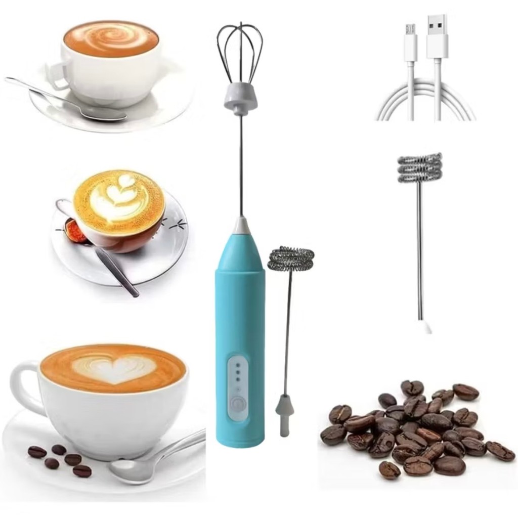 Mini Batedor Misturador （mixer Eletrico 2em1）para Bebida Leite Cafe Clara De Ovo em Oferta na Shopee