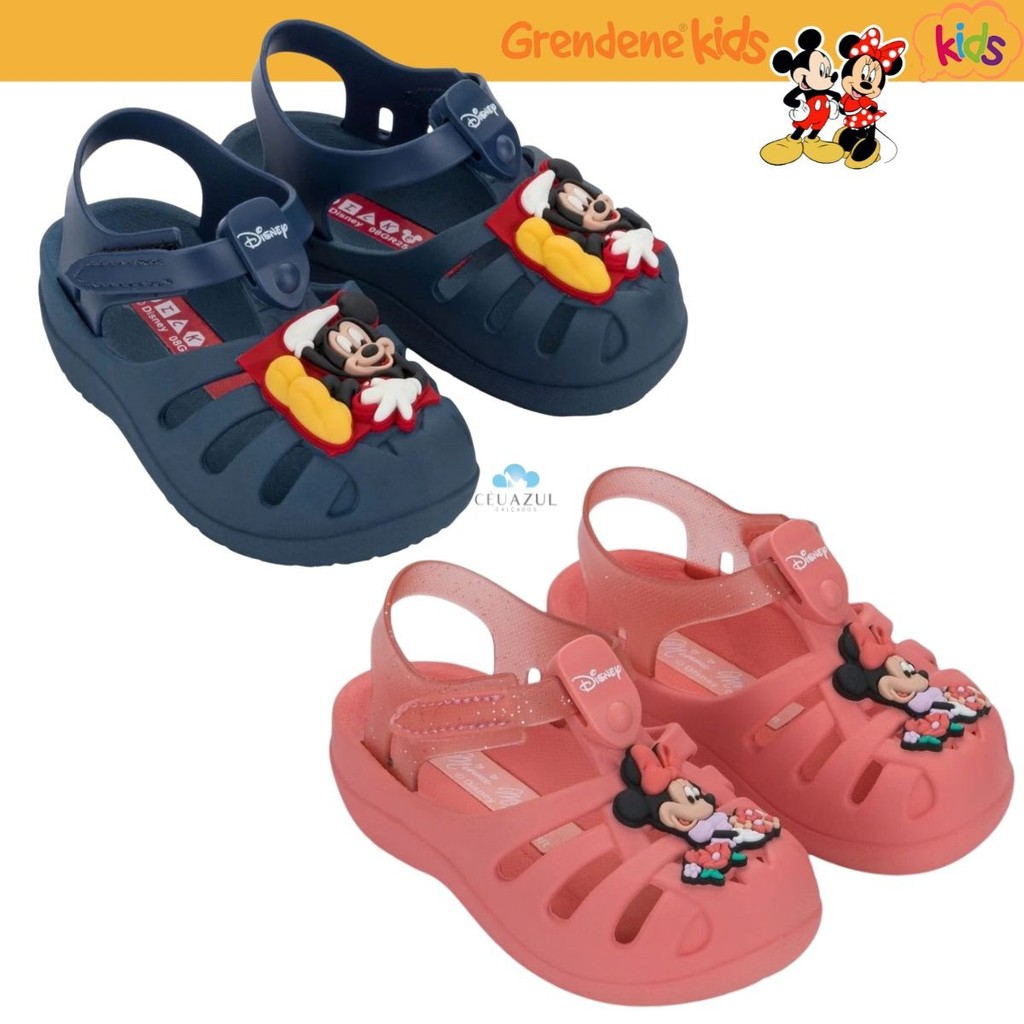 Sandália Grendene Kids Infantil Mickey Minnie Babuche Aranha Conforto em Oferta na Shopee