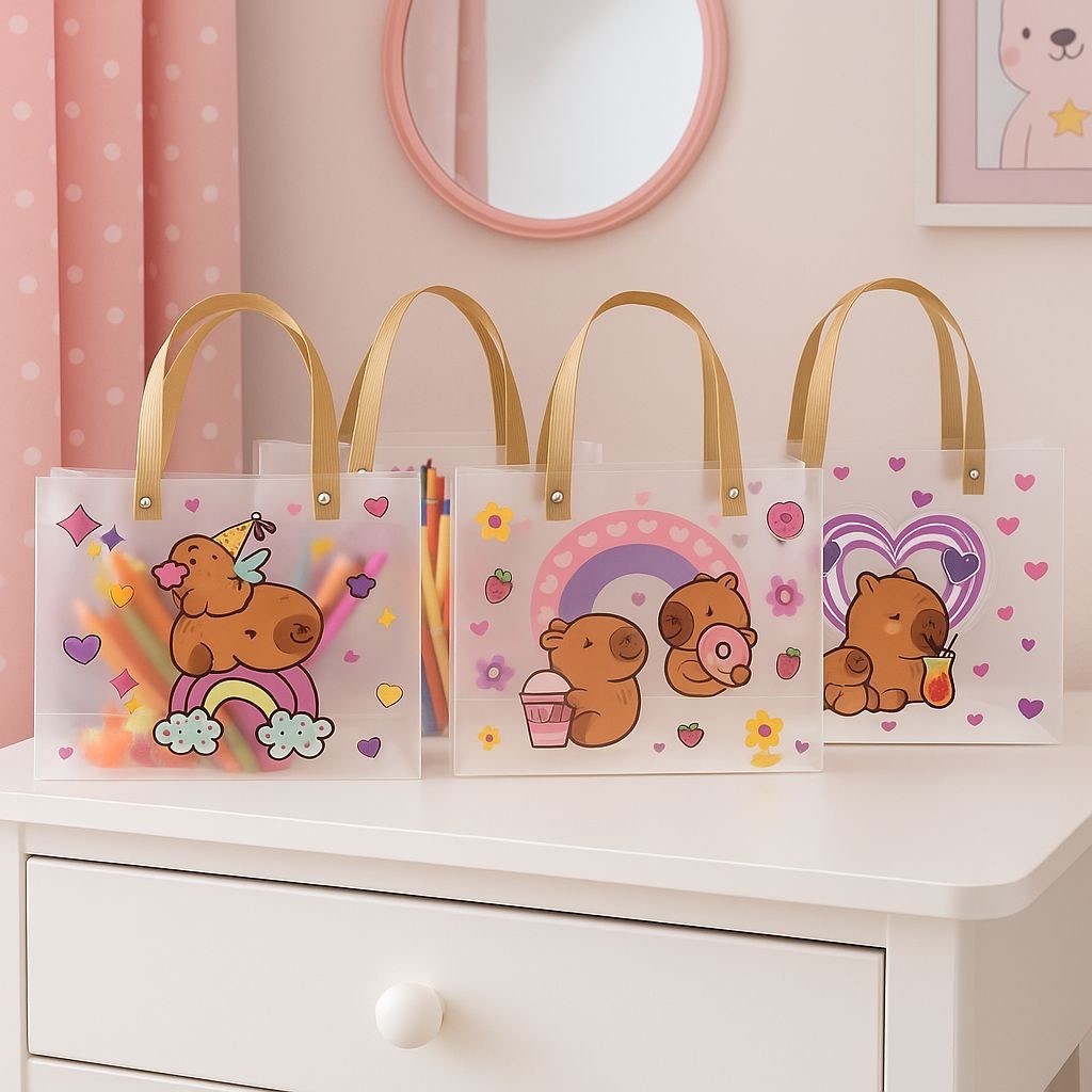 Sacola Capivara Infantil Transparente Resistente Festa Aniversário 25cm em Oferta na Shopee