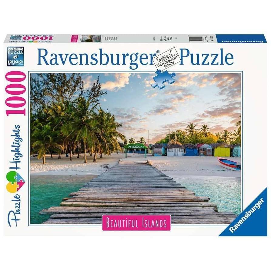 Puzzle 1000 Peças Ilha Caribenha Ravensburger 12000159 em Oferta na Shopee