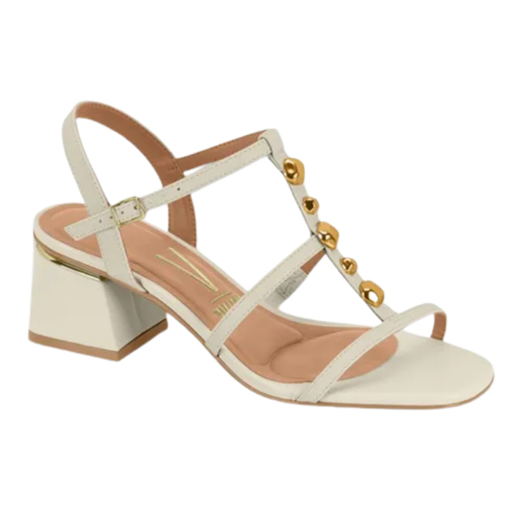 Sandália Feminino Vizzano Branco Off Salto Bloco em Oferta na Shopee