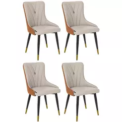Kit 4 Cadeiras de Jantar Estofada Verona Design Italiano Encosto Anatômico Base Metálica Reforçada