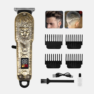 Máquina De Cortar Cabelo Metal Profissional Smart Lcd Barbeador Elétrico dedicada Sem Fio Para Homens salão de beleza em Oferta na Shopee