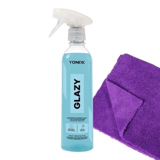 GLAZY 500ml VONIXX + MICROFIBRA - LIMPADOR DE VIDROS COM REDUTOR DE ATRITO em Oferta na Shopee