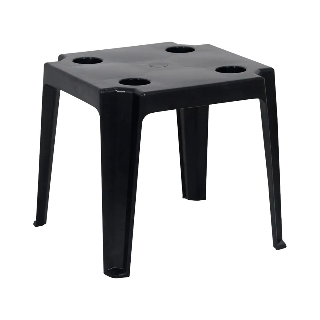 Mesa Plástica Pequena Com Porta Copos Preta Belfix Belfix