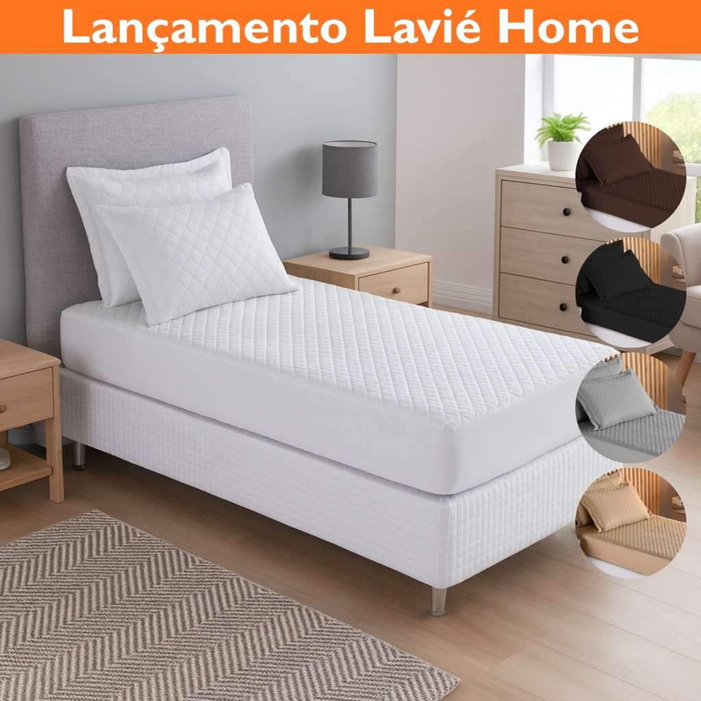 Capa de Colchão Impermeável Solteiro Protetor Com Elástico Segura Xixi Anti Líquidos A Prova De Água