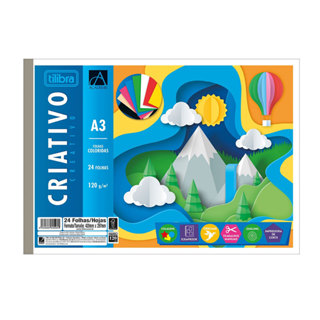 Bloco criativo Color Set A3 Académie 8 cores com 24 folhas Tilibra em Oferta na Shopee
