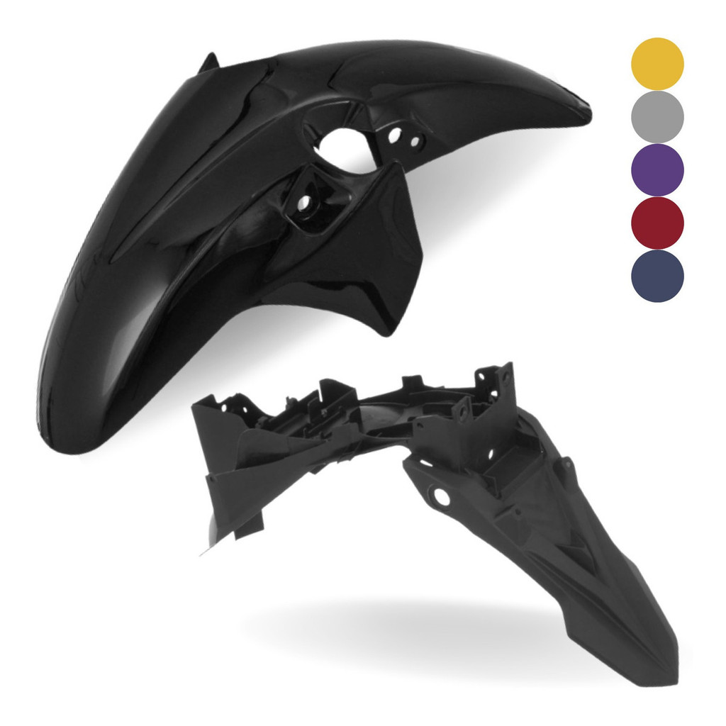 Kit Paralama Dianteiro + Suporte Placa Traseiro Cb 300 Preto 2010 2011 2012 2013 Parabarro Moto