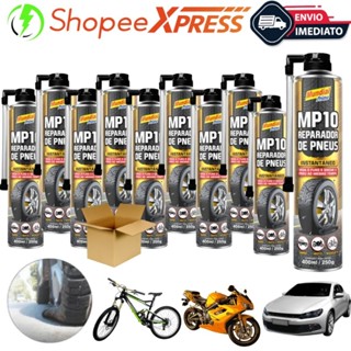 KIT 10 REPARADOR DE PNEUS 400ML MP10 MUNDIAL PRIME SPRAY REMENDO PNEU FURADO MOTO CARRO BIKE VEDA COM E SEM CÂMARA em Oferta na Shopee