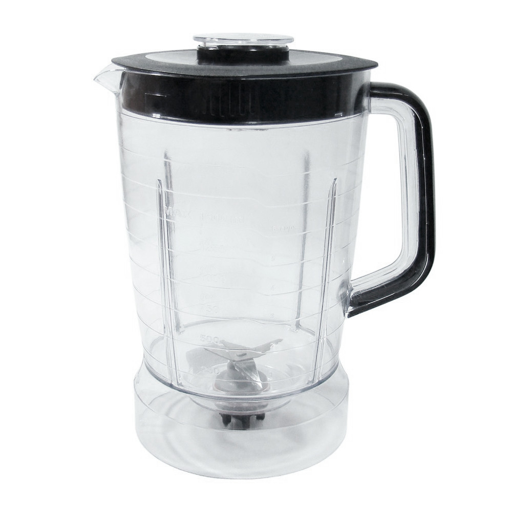 Copo para Liquidificador Multiprocessador Philco Pmp1600 9 em1 Cristal Sangel Tampa Preta