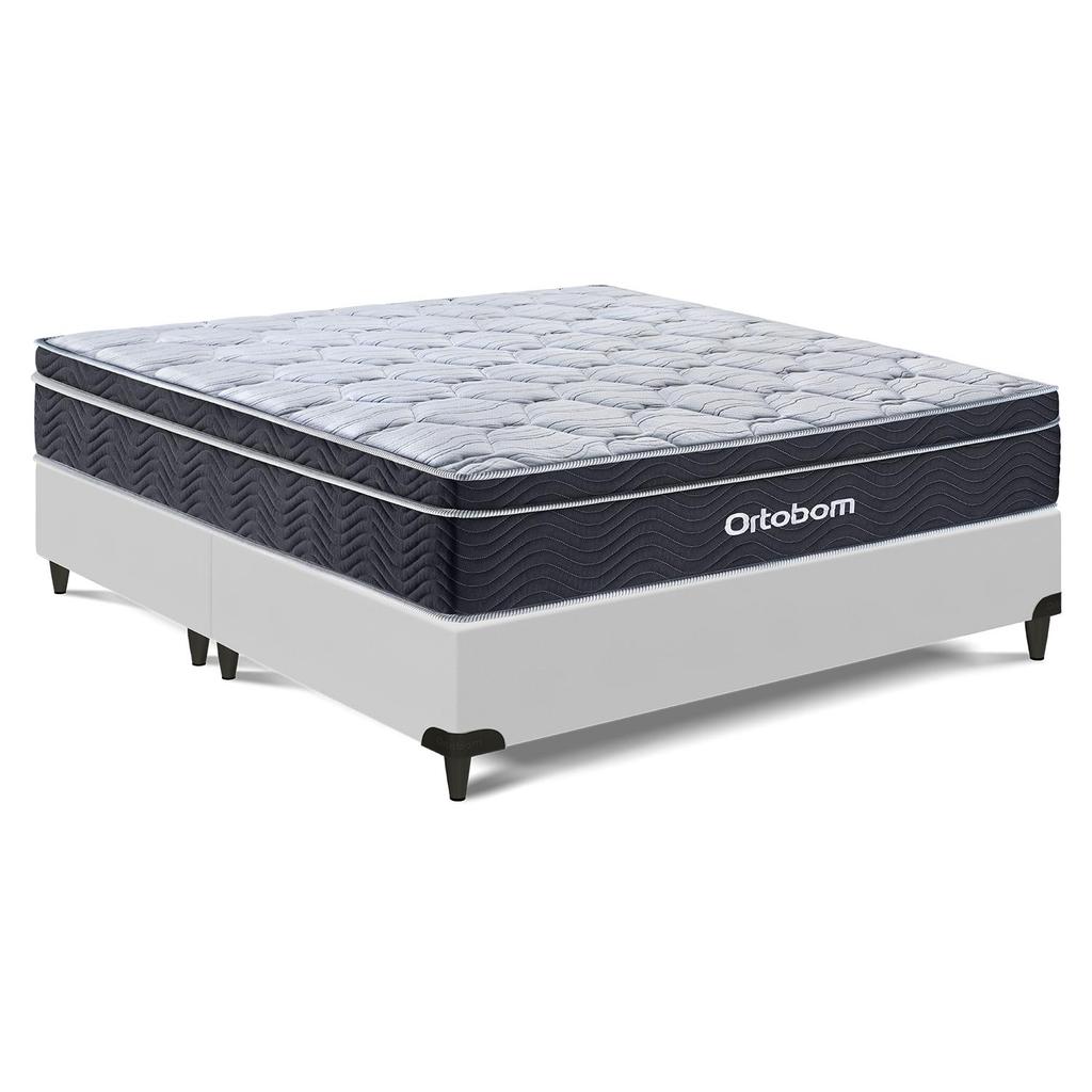 Cama Box e Colchão Elegant Pocket - Queen (158x198)- Ortobom em Oferta na Shopee