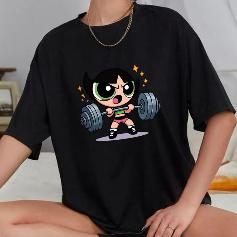 Camiseta Feminina Meninas Super poderosas Docinho Lindinha Florzinha Academia fitness 100% algodão