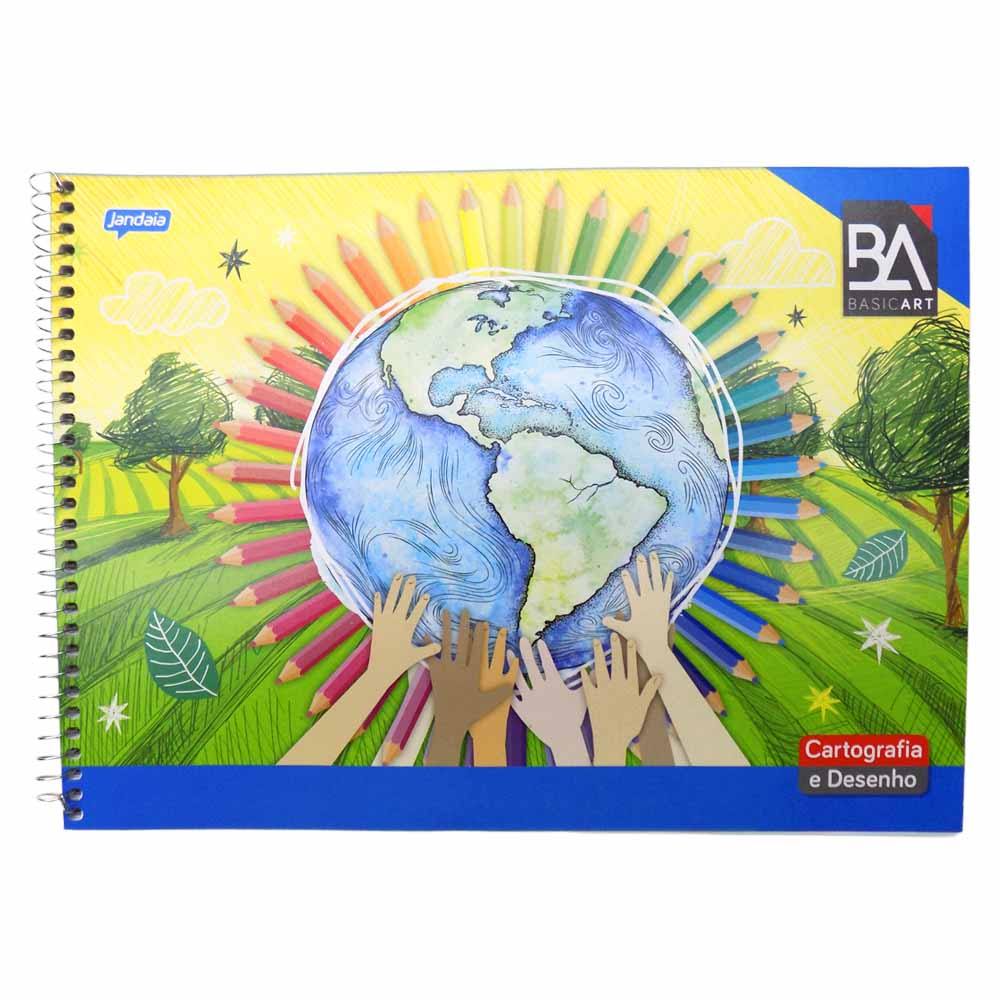 Caderno de Cartografia Flexível 48 Folhas Basic Sortido 10UN